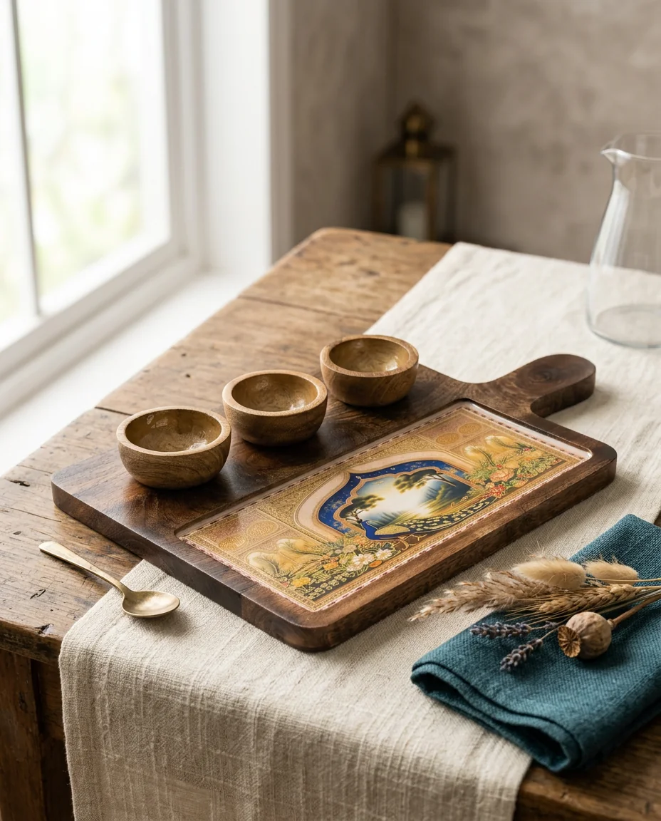 3 Bowl Platter in Bagh design