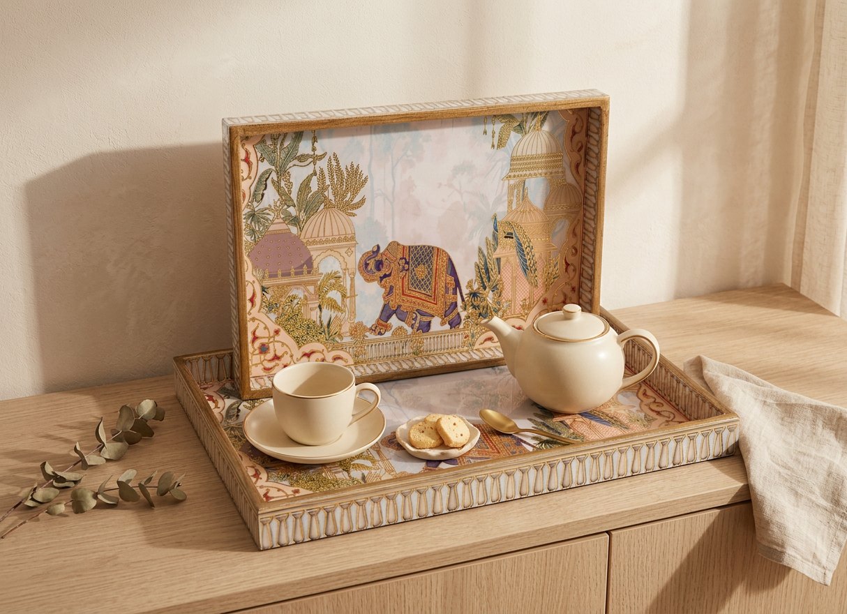 2 PC Tray Set (SMRCT) in Darbar design