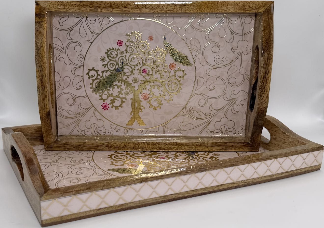 2 PC Tray Set 15MM (HH) in the Mayurvriksha design
