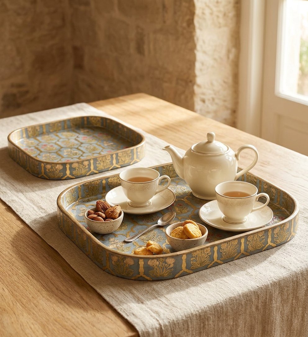 2 PC Tray Set (SMKG) in Guljaal design