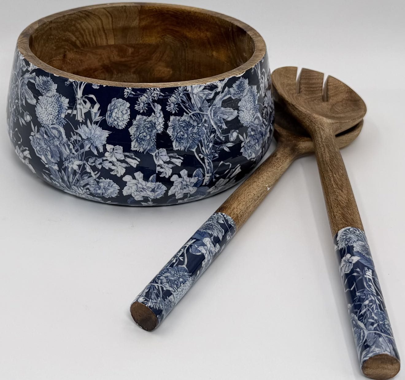 Salad Bowls in the Midnight Botanica design