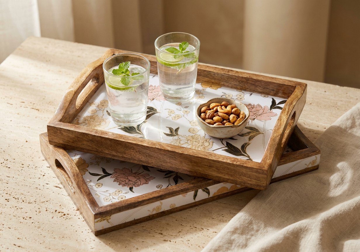 2 PC Tray Set 15MM (HH) in Guldasta design