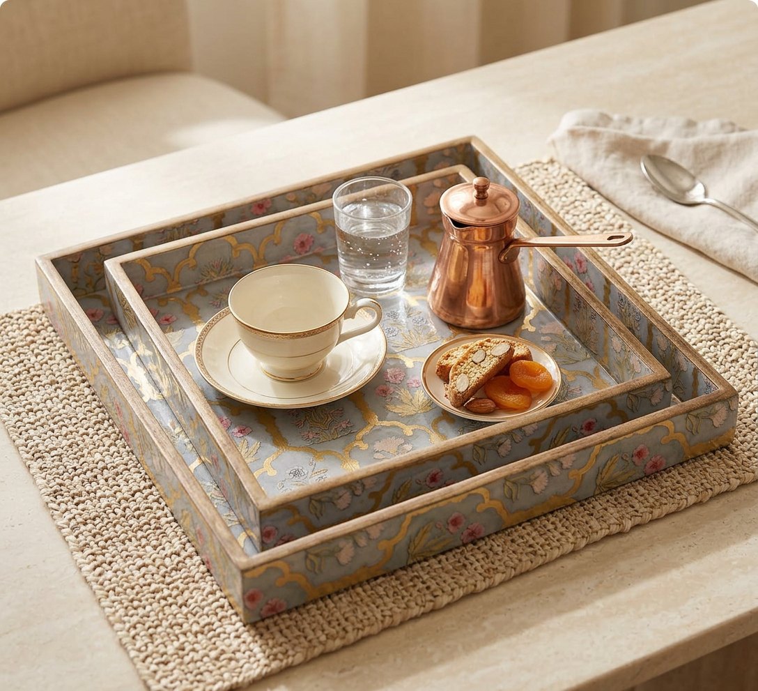 2 PC Tray Set (SMSQ) in Guljaal design