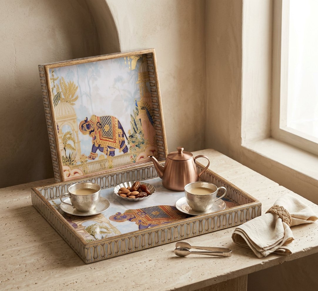 2 PC Tray Set (SMSQ) in Darbar design