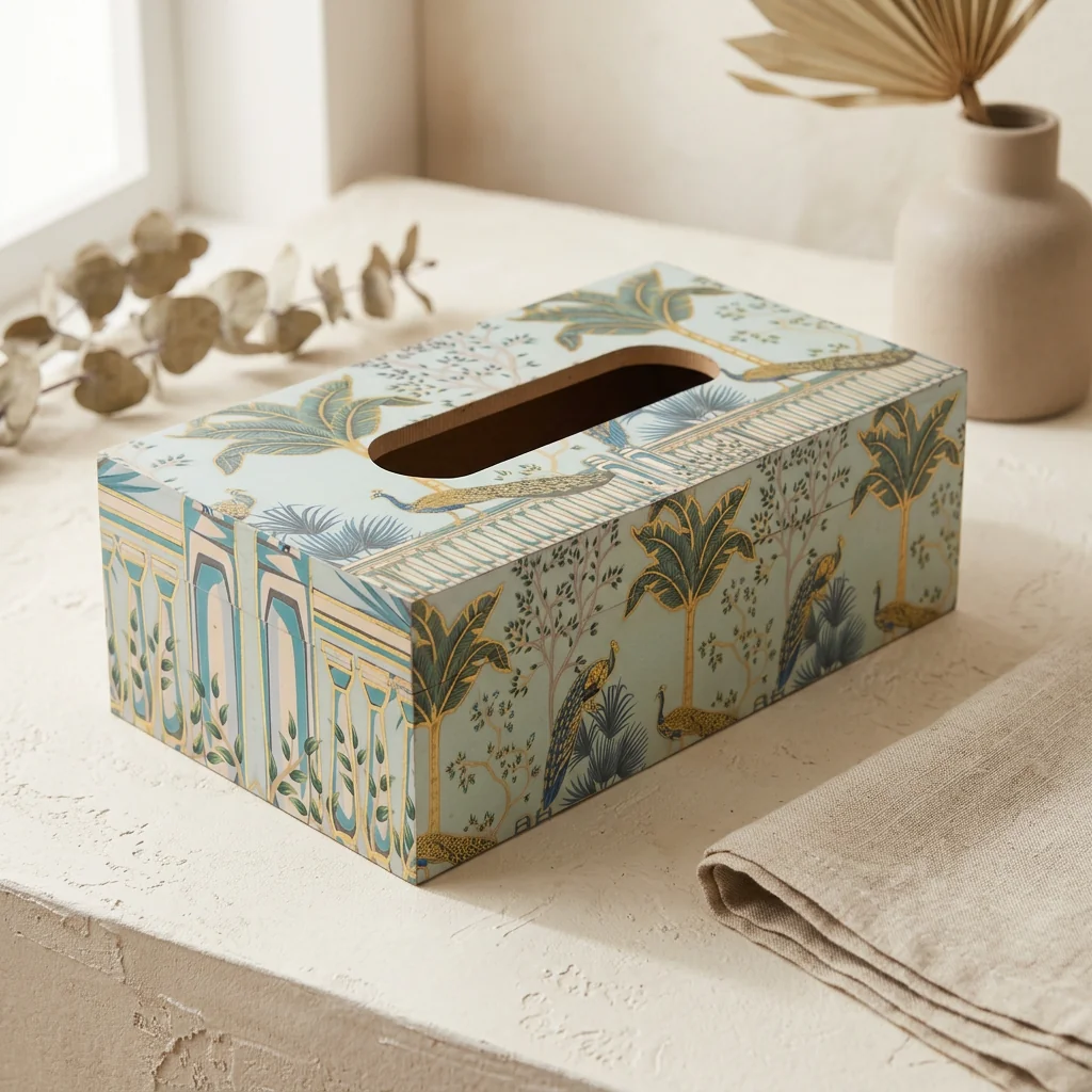 Tissue Box in the Mayurvan design
