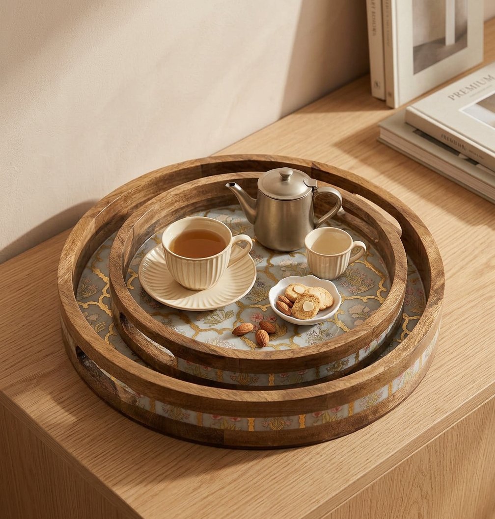 2 PC Tray Set 15MM (RN) in Guljaal design