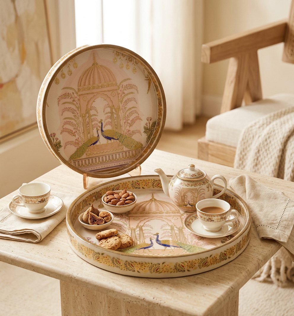 2 PC Tray Set (SMRN) in Shalimar design