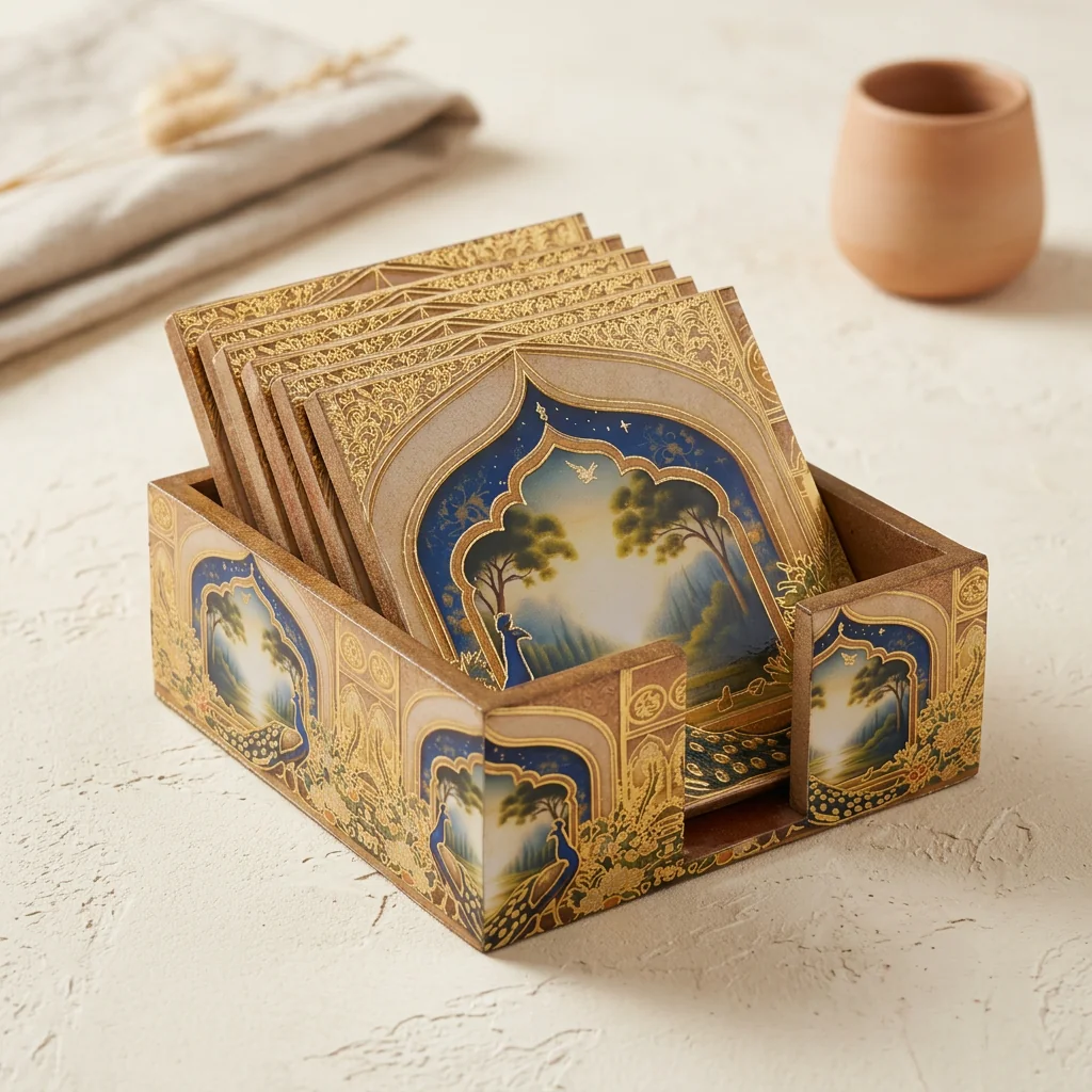 Coaster Set in Bagh design