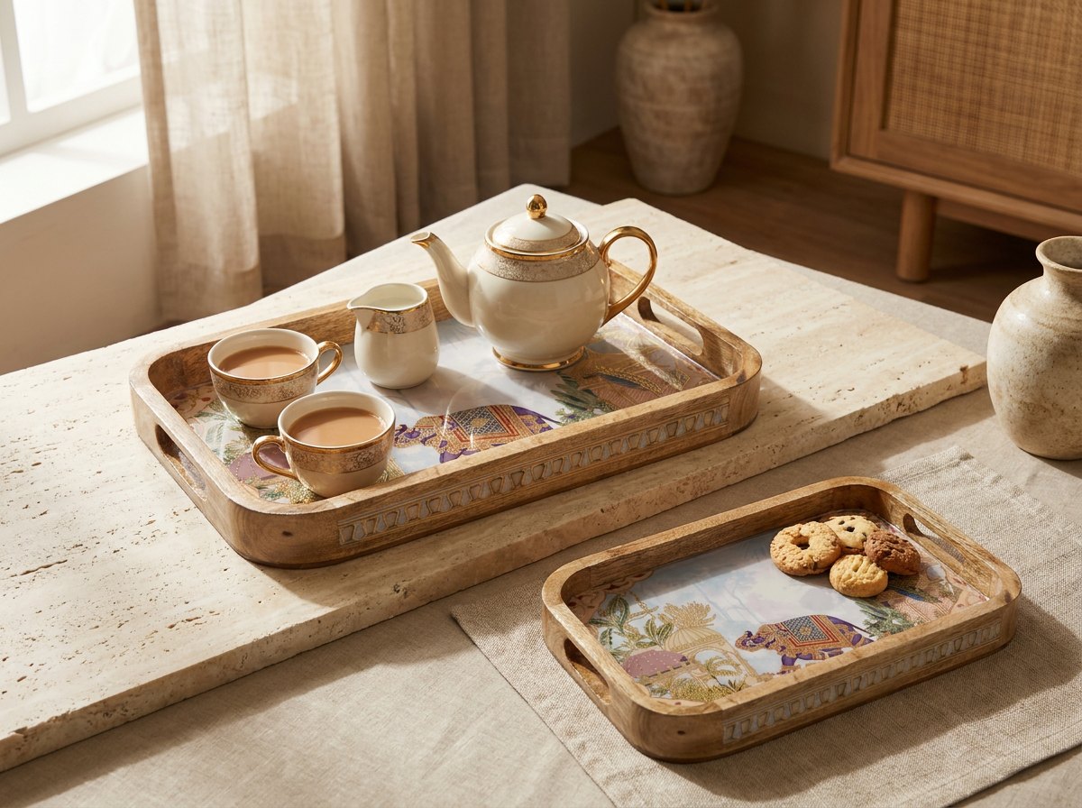 2 PC Tray Set 15MM (KG) in Darbar design