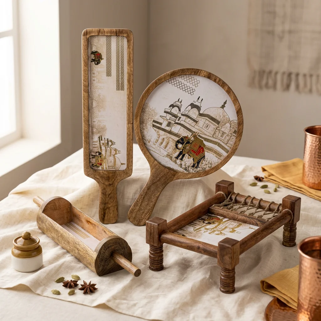 Khatiya Platter Set in Gajraj design