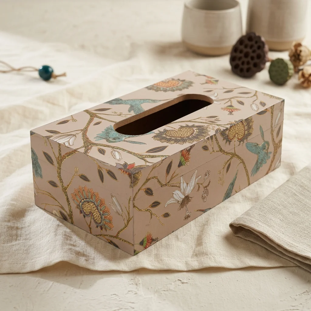 Tissue Box in the Peacock Garden design