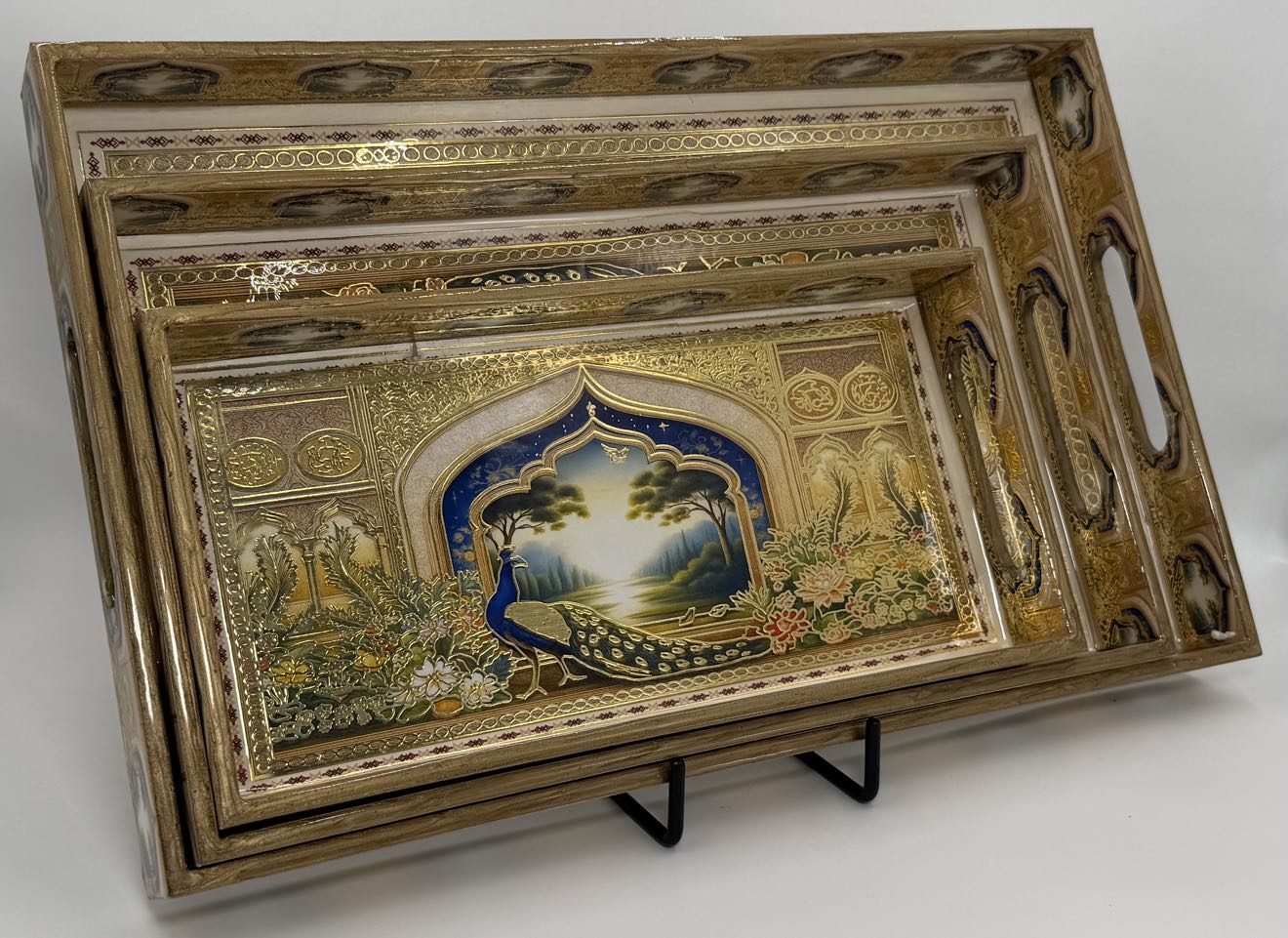 3 PC Tray Set 16x10" in the Bagh design