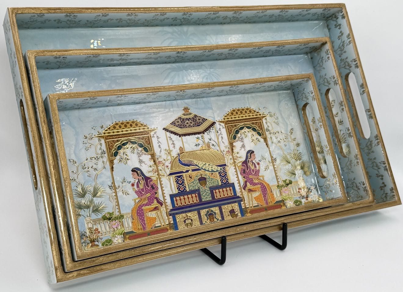 3 PC Tray Set 16x10" in the Rajmahal design