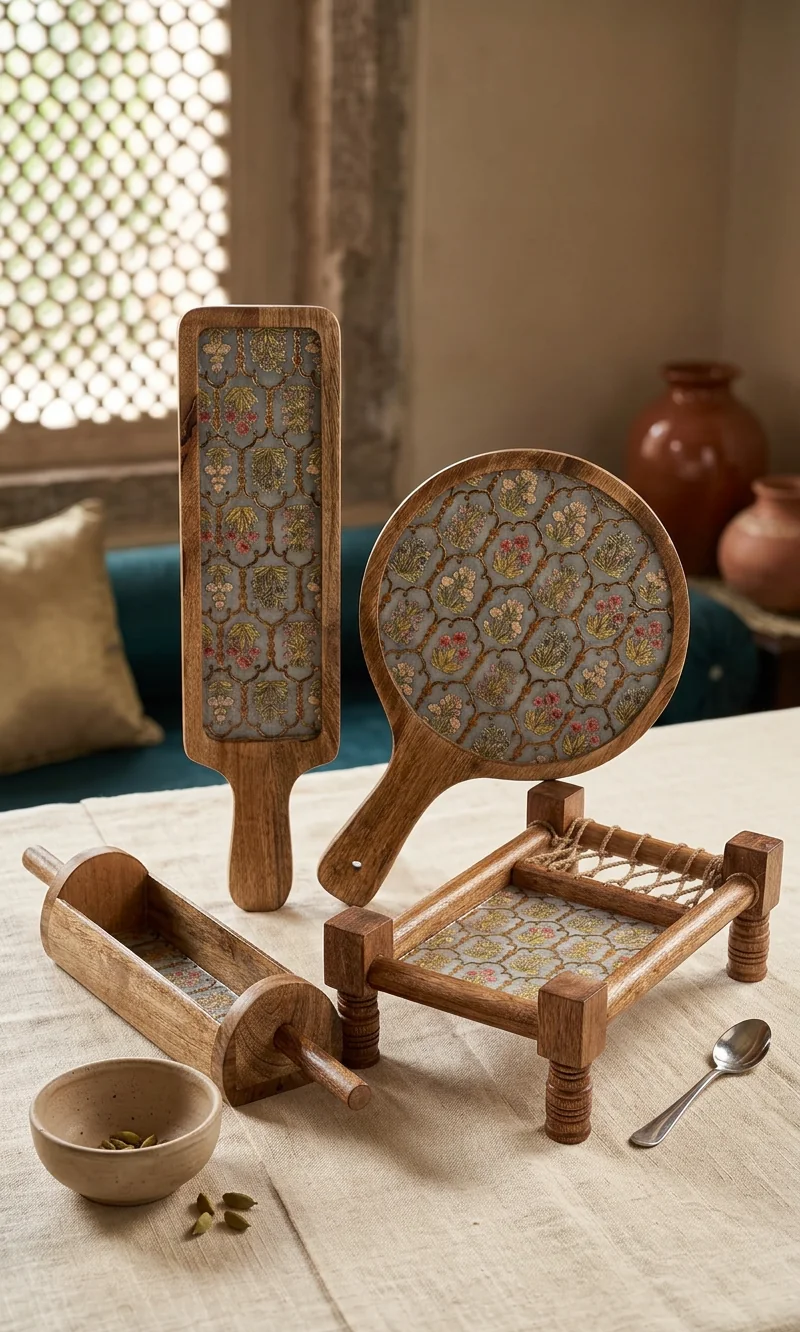 Khatiya Platter Set in Guljaal design
