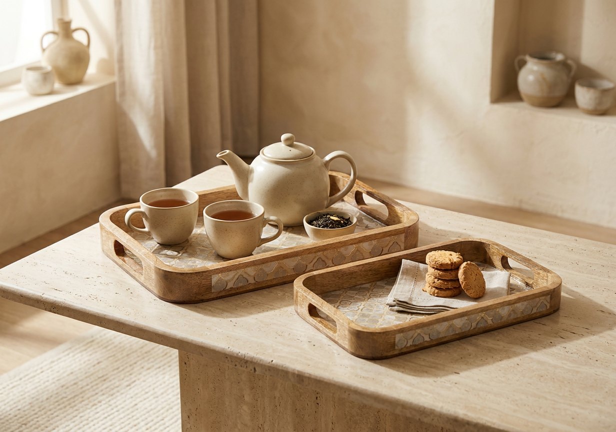 2 PC Tray Set 15MM (KG) in Jaali design