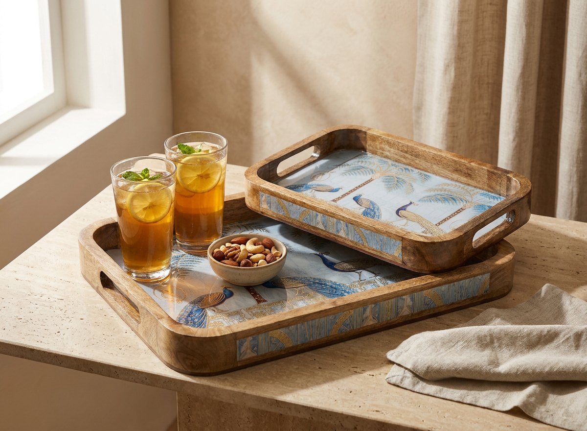 2 PC Tray Set 15MM (KG) in Mayura design