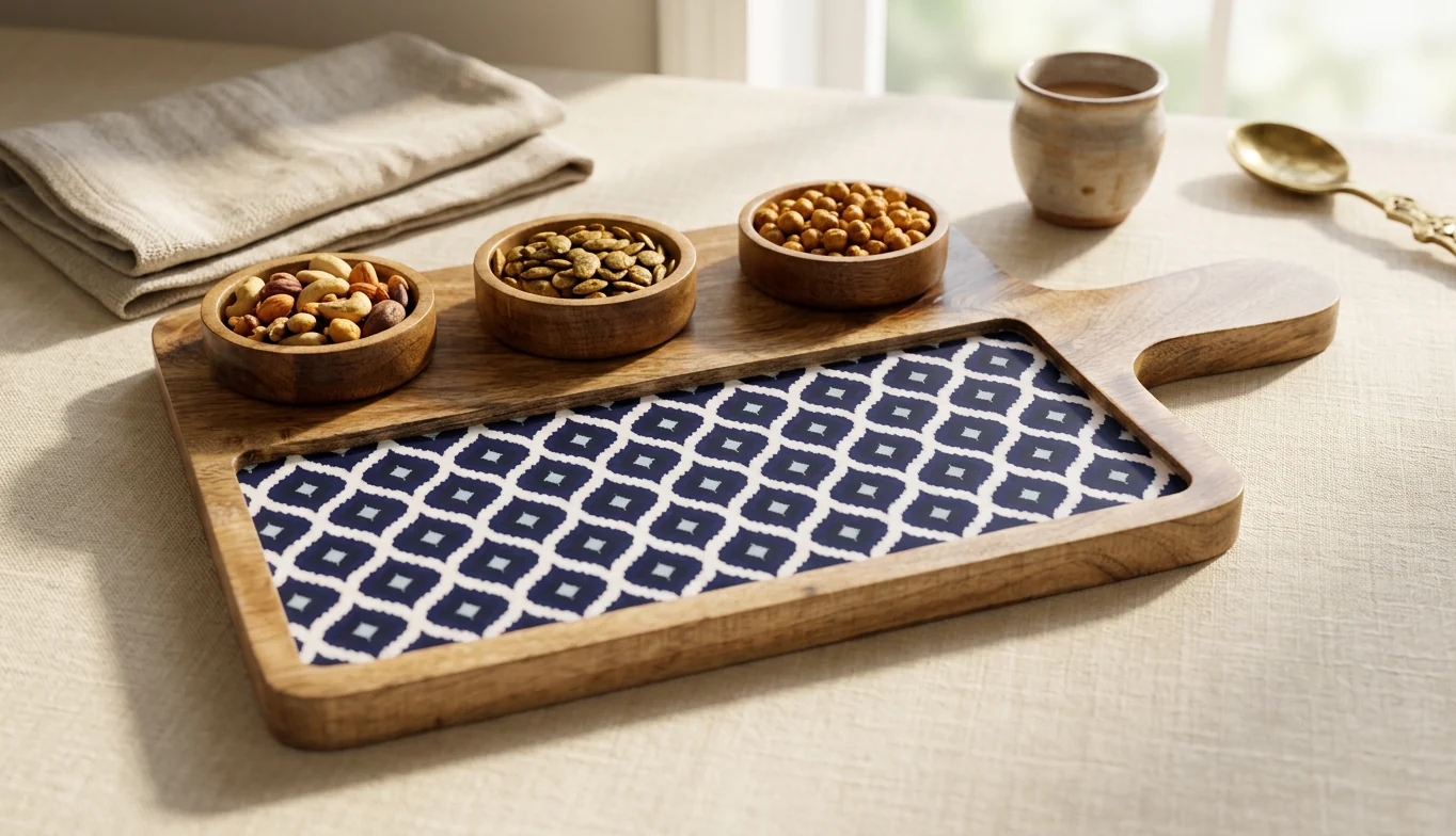 Entertainer Duo in Indigo Ikat design