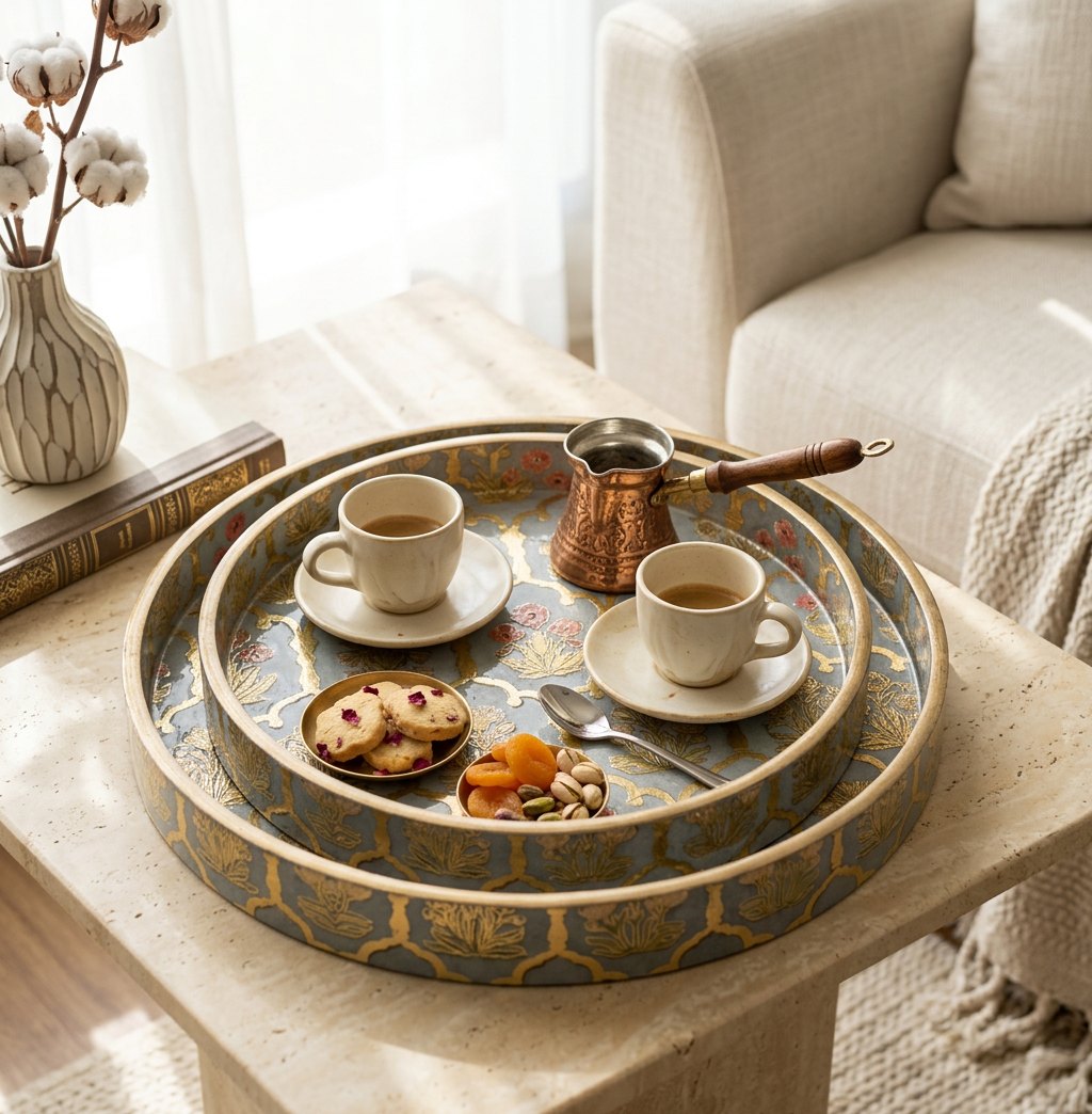 2 PC Tray Set (SMRN) in Guljaal design