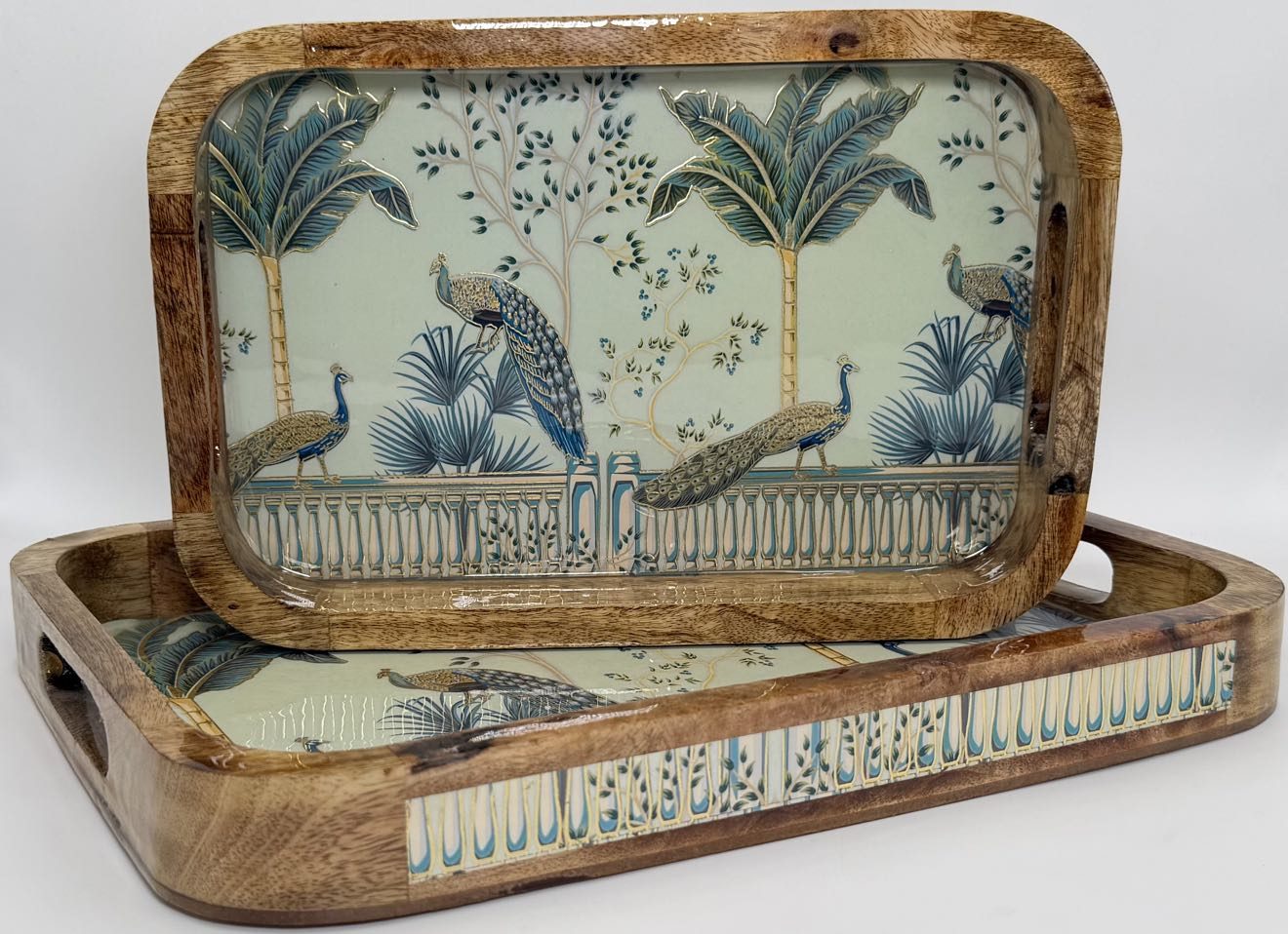 2 PC Tray Set 15MM (KG) in the Mayurvan design