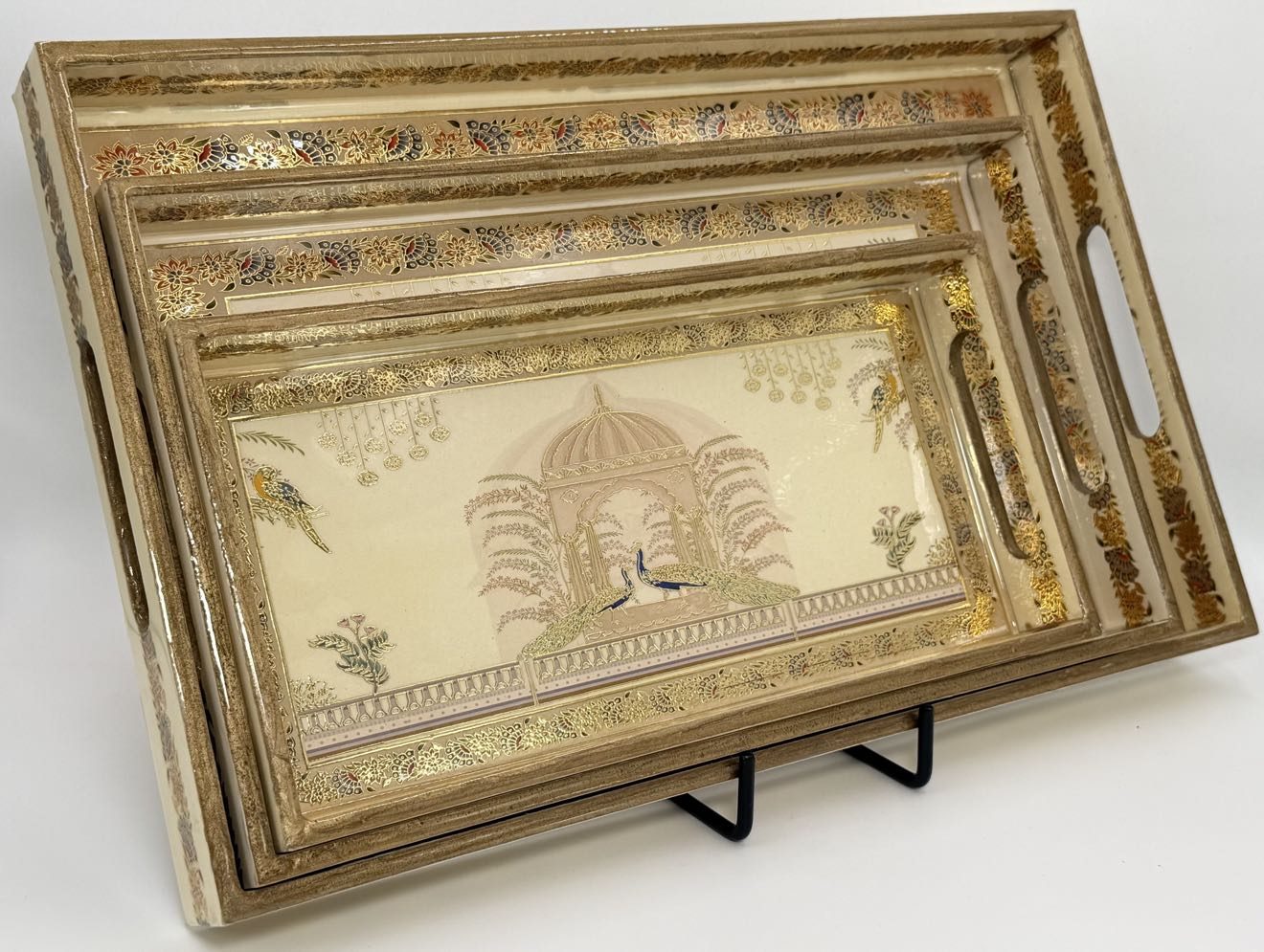 3 PC Tray Set 16x10" in the Shalimar design