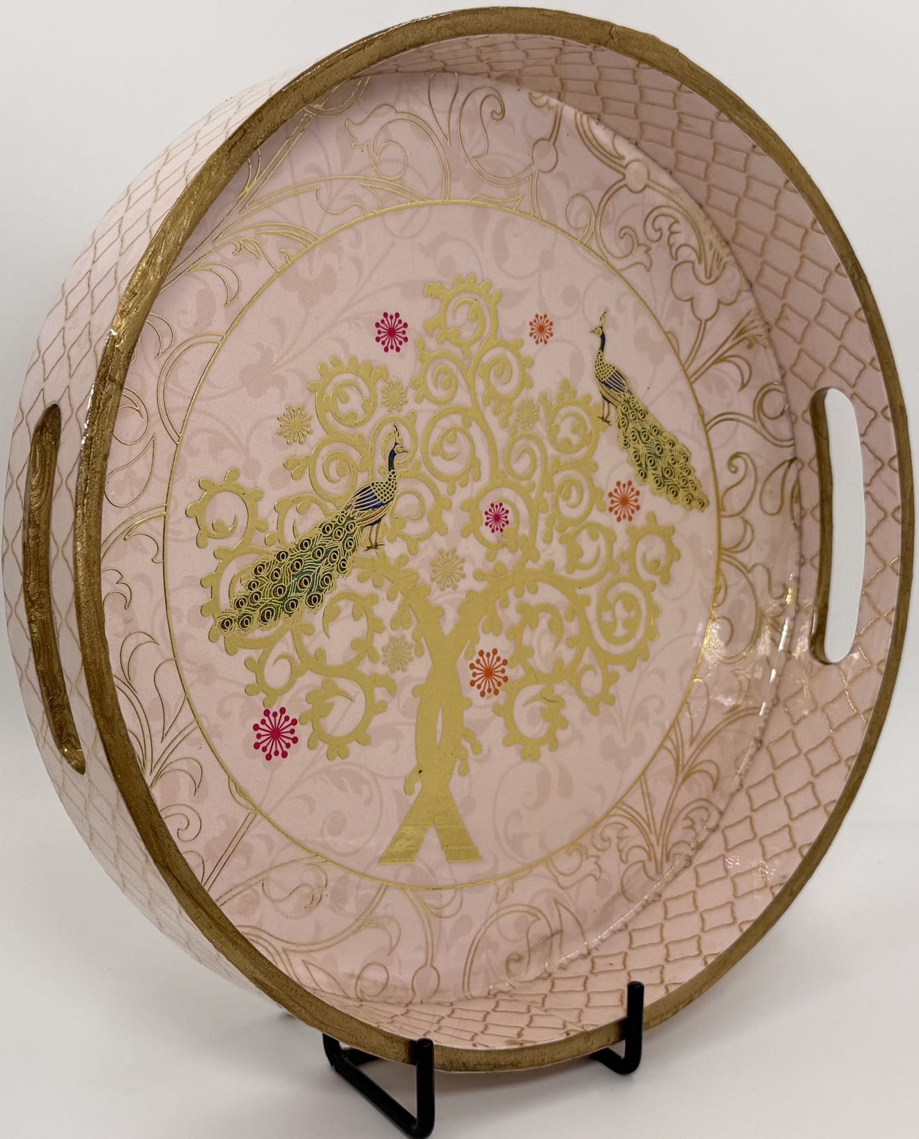 Round Trays (SL) 12" in the Mayurvriksha design
