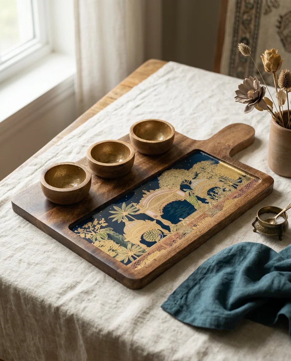 3 Bowl Platter in Mehraab design