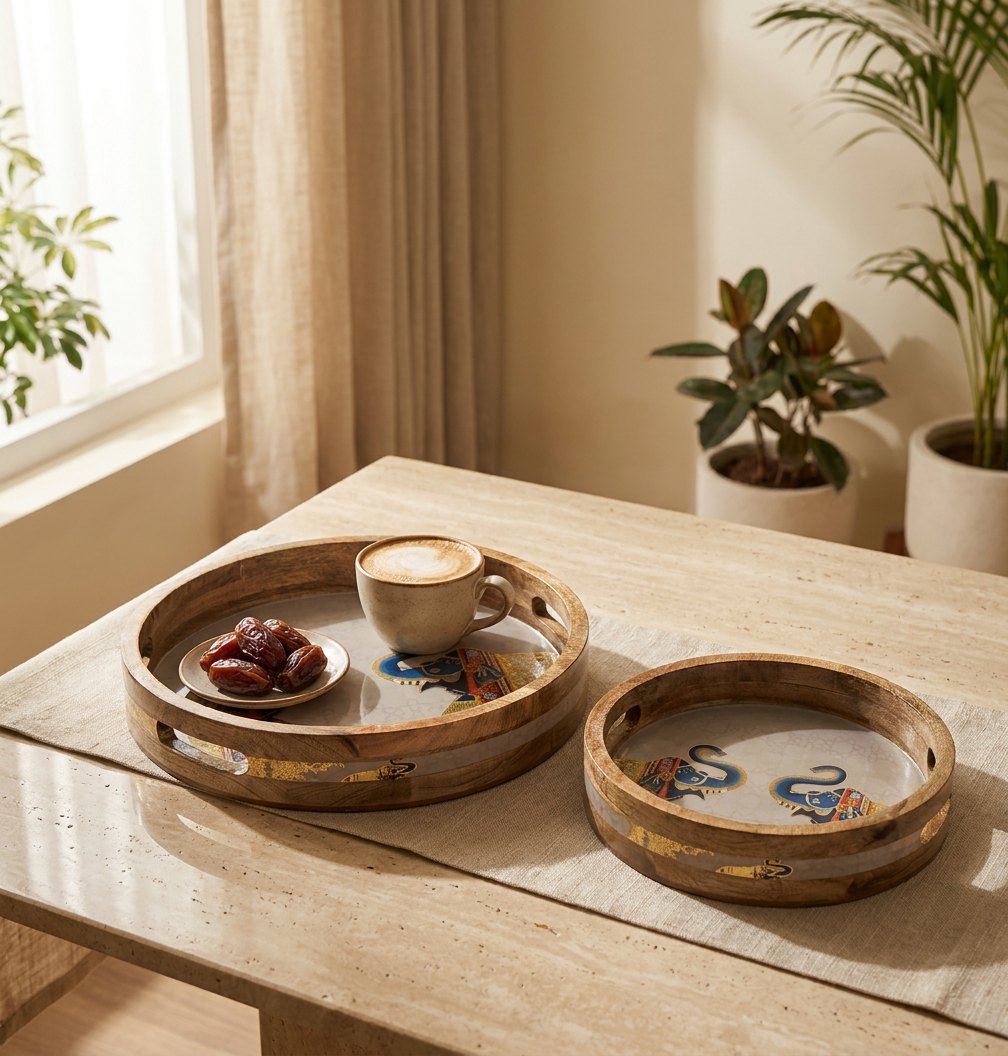 2 PC Tray Set 15MM (RN) in Gaj design
