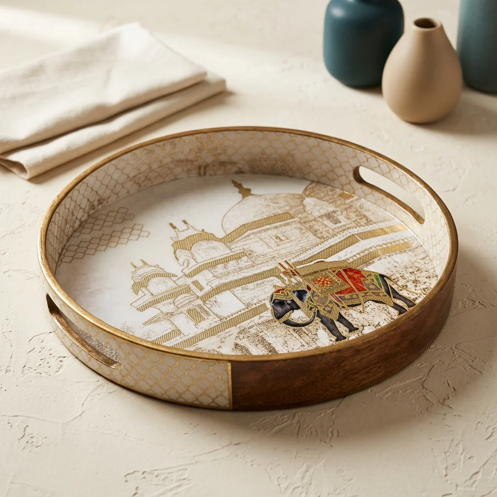 Round Trays (SL) 12" in Gajraj design
