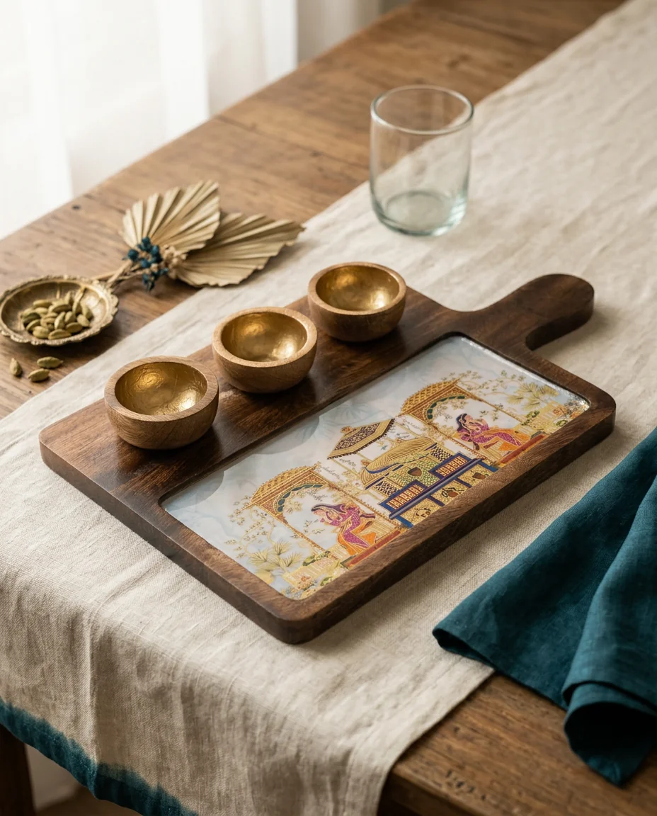 3 Bowl Platter in Rajmahal design