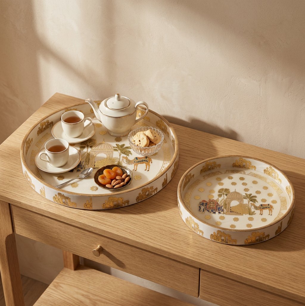 2 PC Tray Set (SMRN) in Karavan design