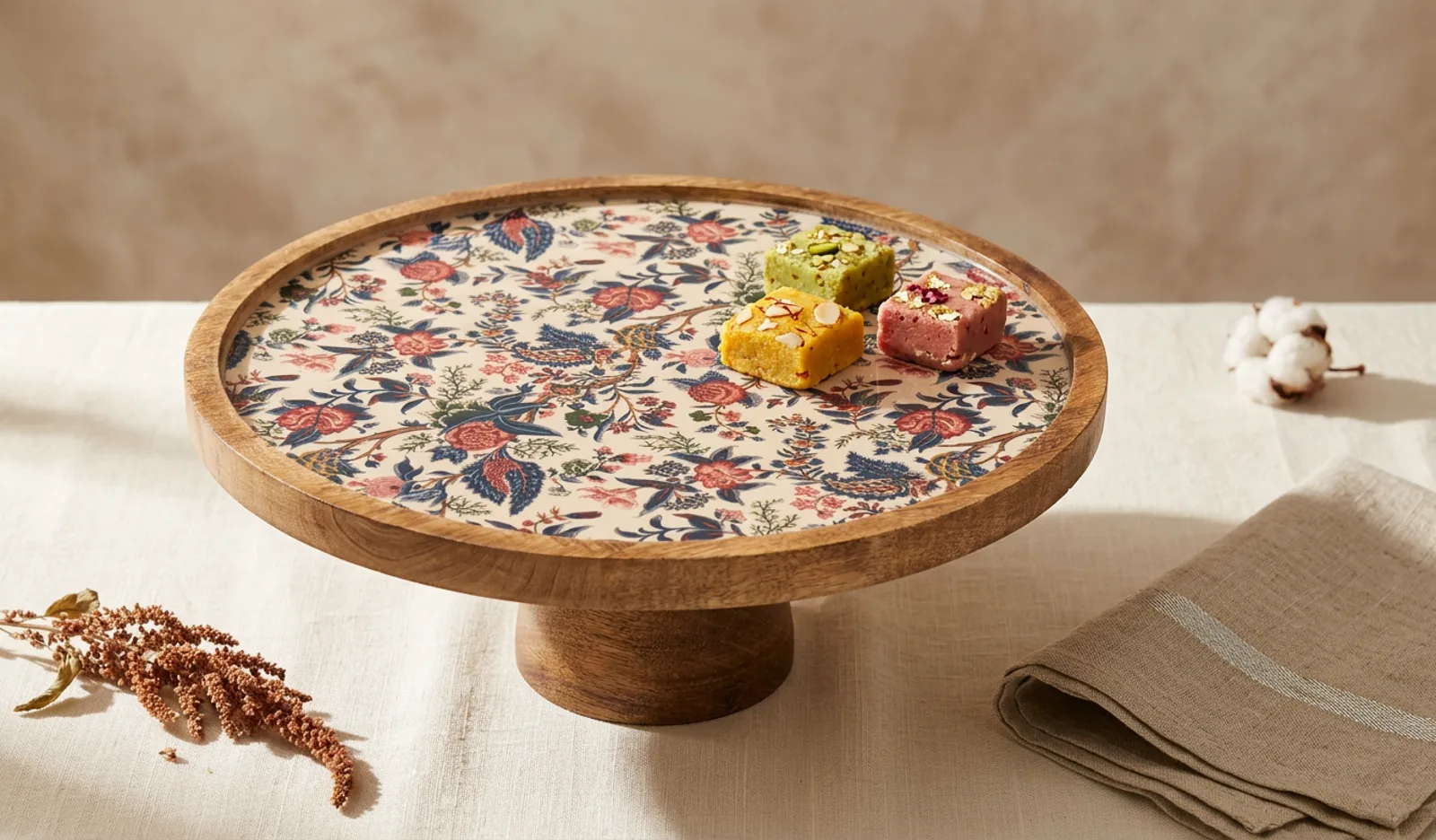 Single Layer Dessert Stand in Heritage Bloom design