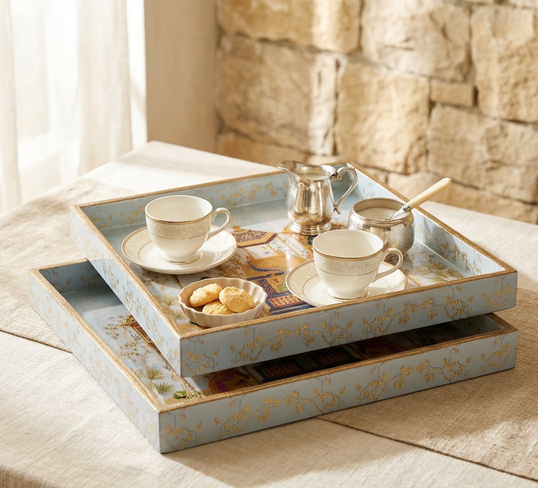 2 PC Tray Set (SMSQ) in Rajmahal design