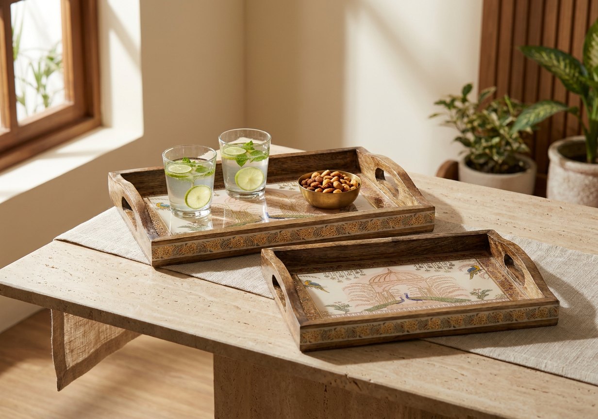 2 PC Tray Set 15MM (HH) in Shalimar design