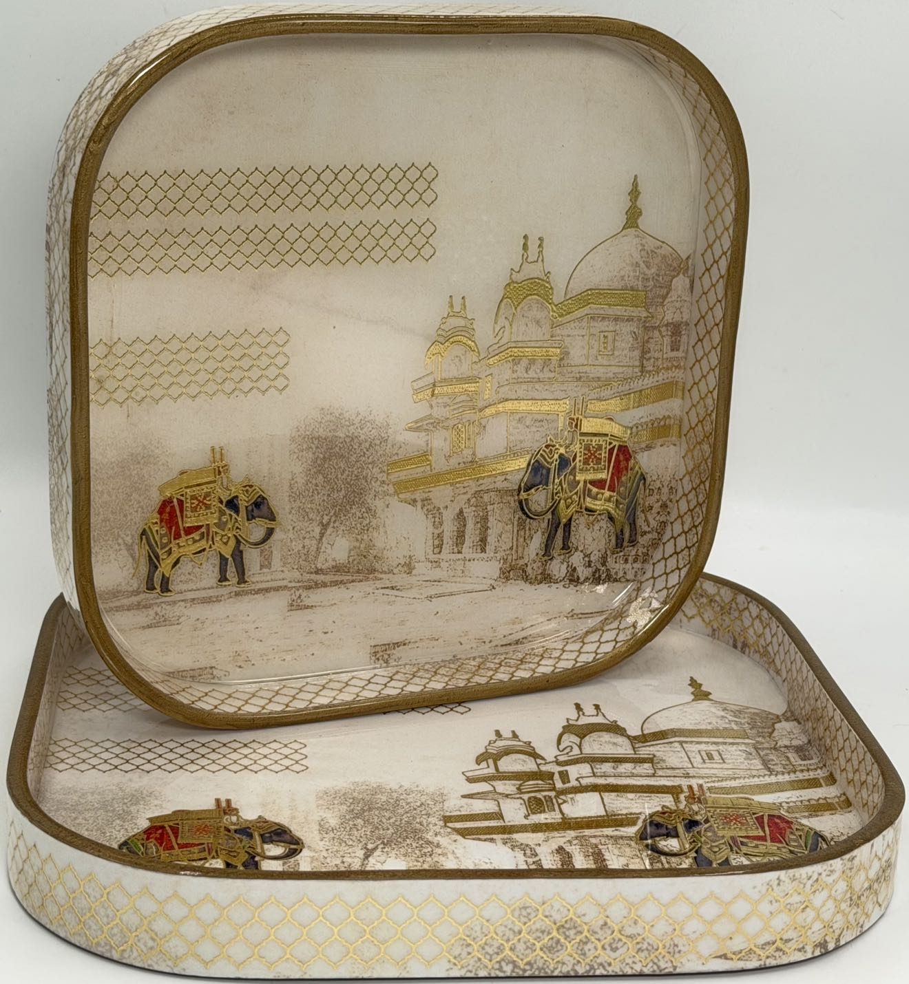2 PC Tray Set (SMKG) in the Gajraj design