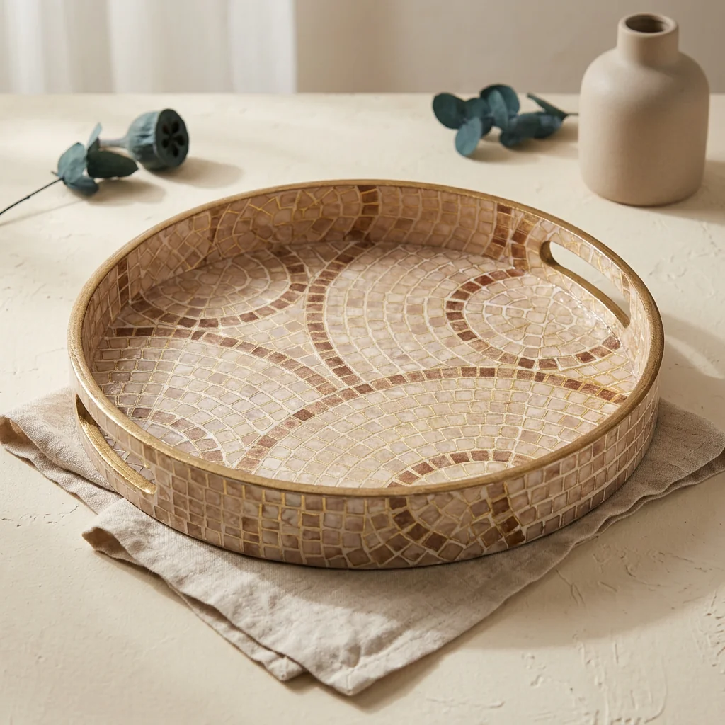 Round Trays (SL) 12" in Mother of Pearl design
