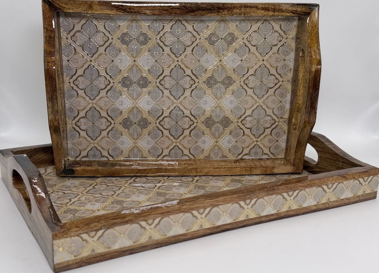 2 PC Tray Set 15MM (HH) in the Jaali design