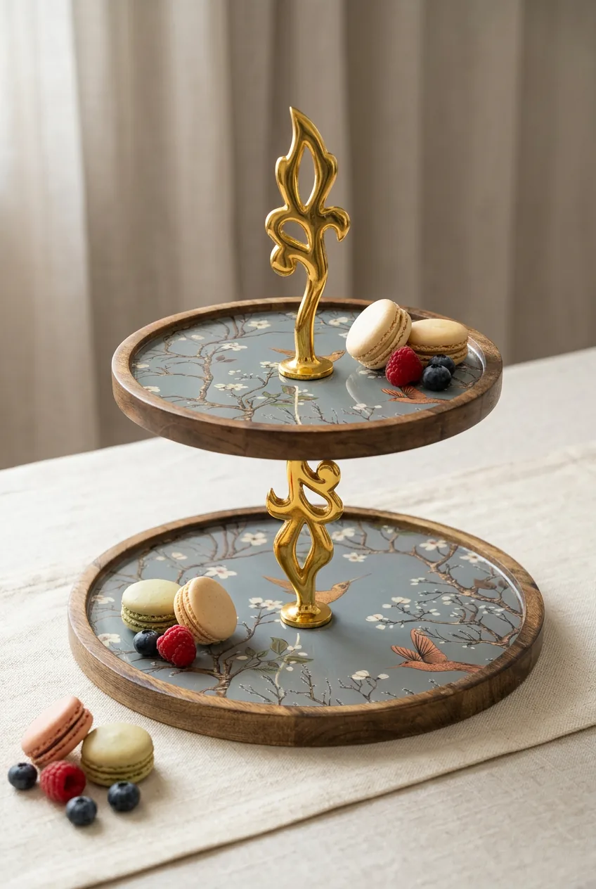 Double Layer Dessert Stand in Bel design