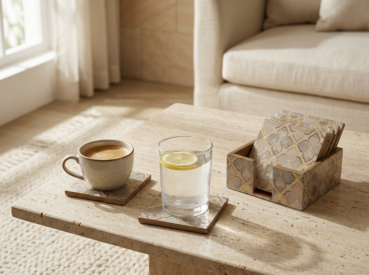 Coaster Set in Jaali design
