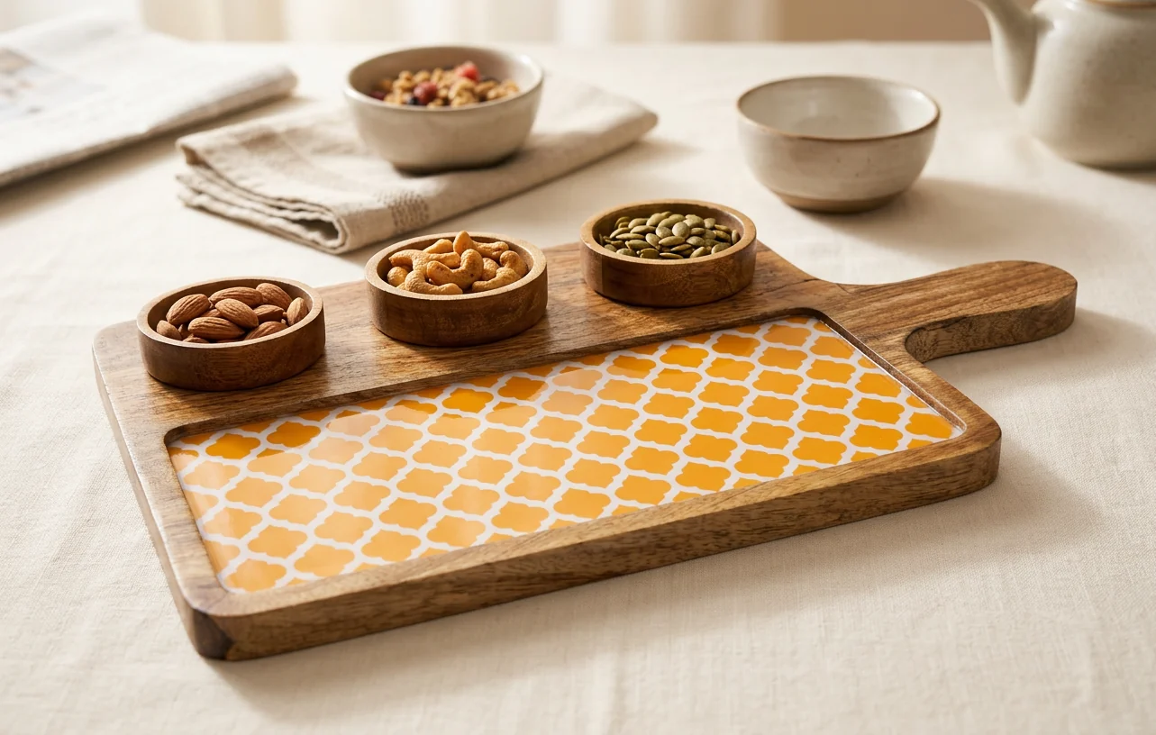 Entertainer Duo in Amber Trellis design