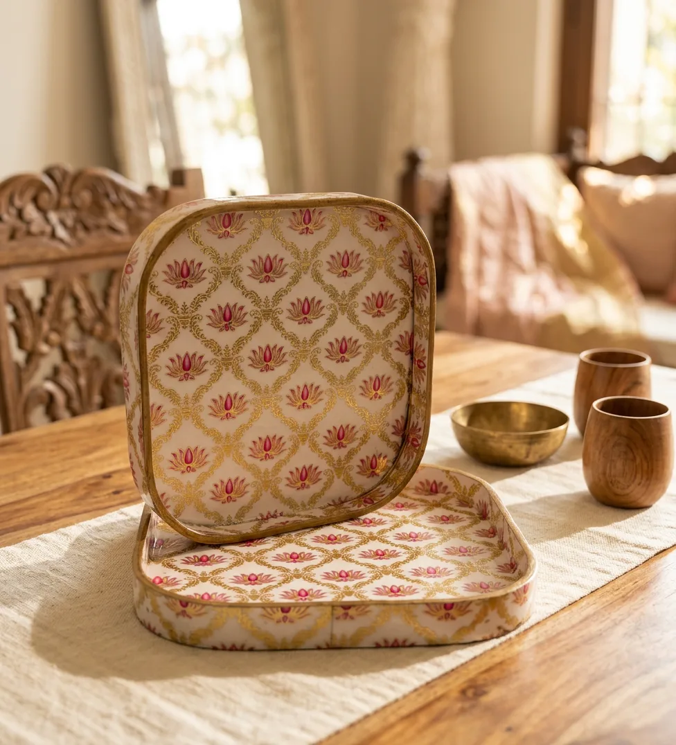 2 PC Tray Set (SMKG) in Padma design