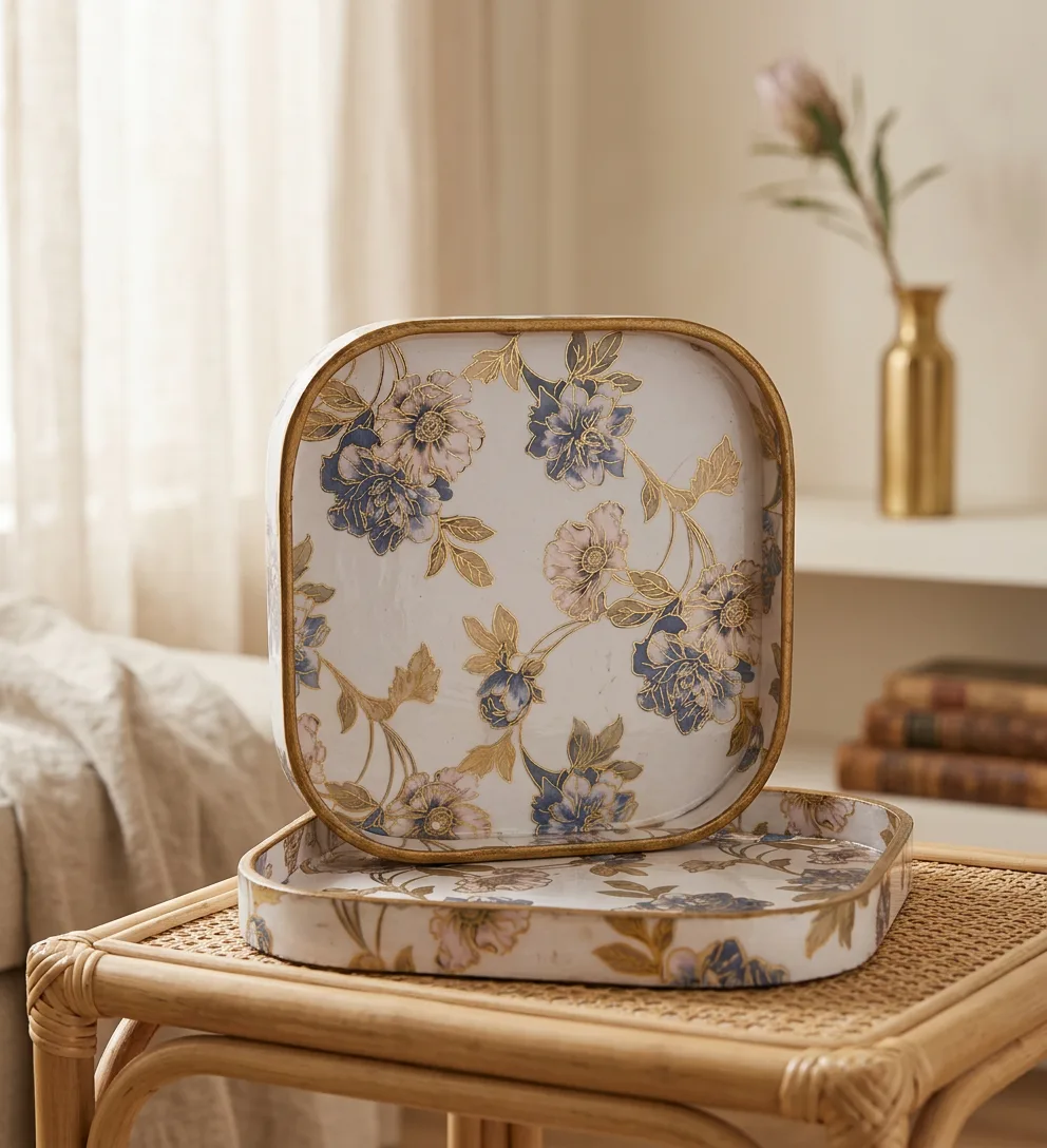 2 PC Tray Set (SMKG) in Nilofar design