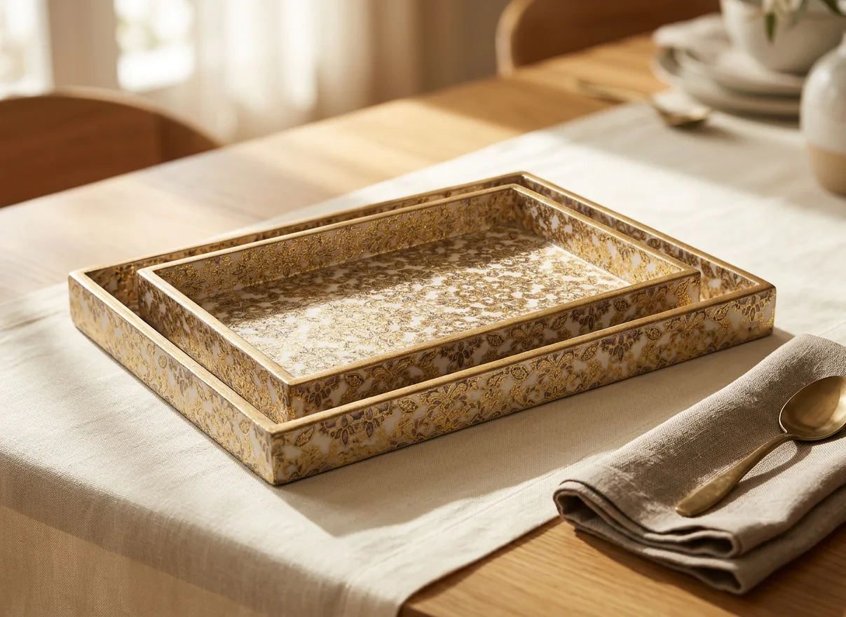2 PC Tray Set (SMRCT) in Banarasi design