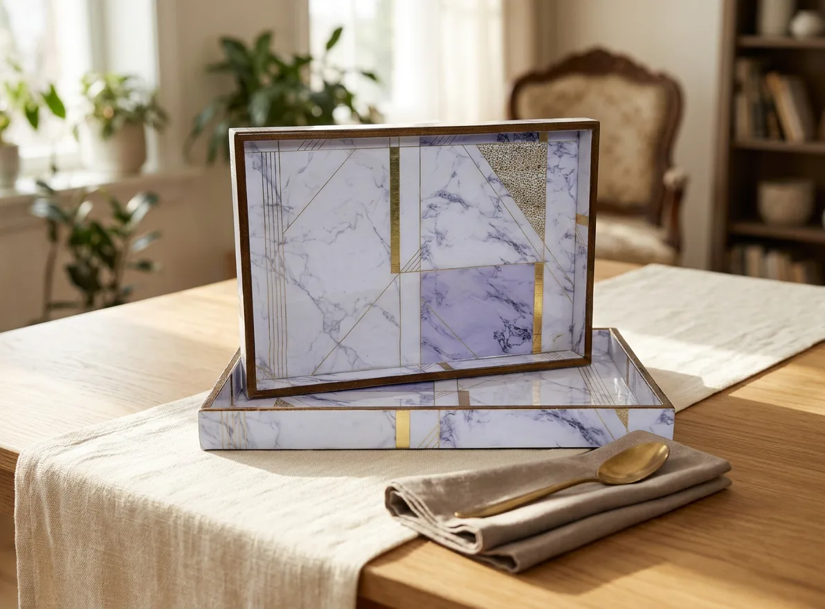 2 PC Tray Set (SMRCT) in Makrana design