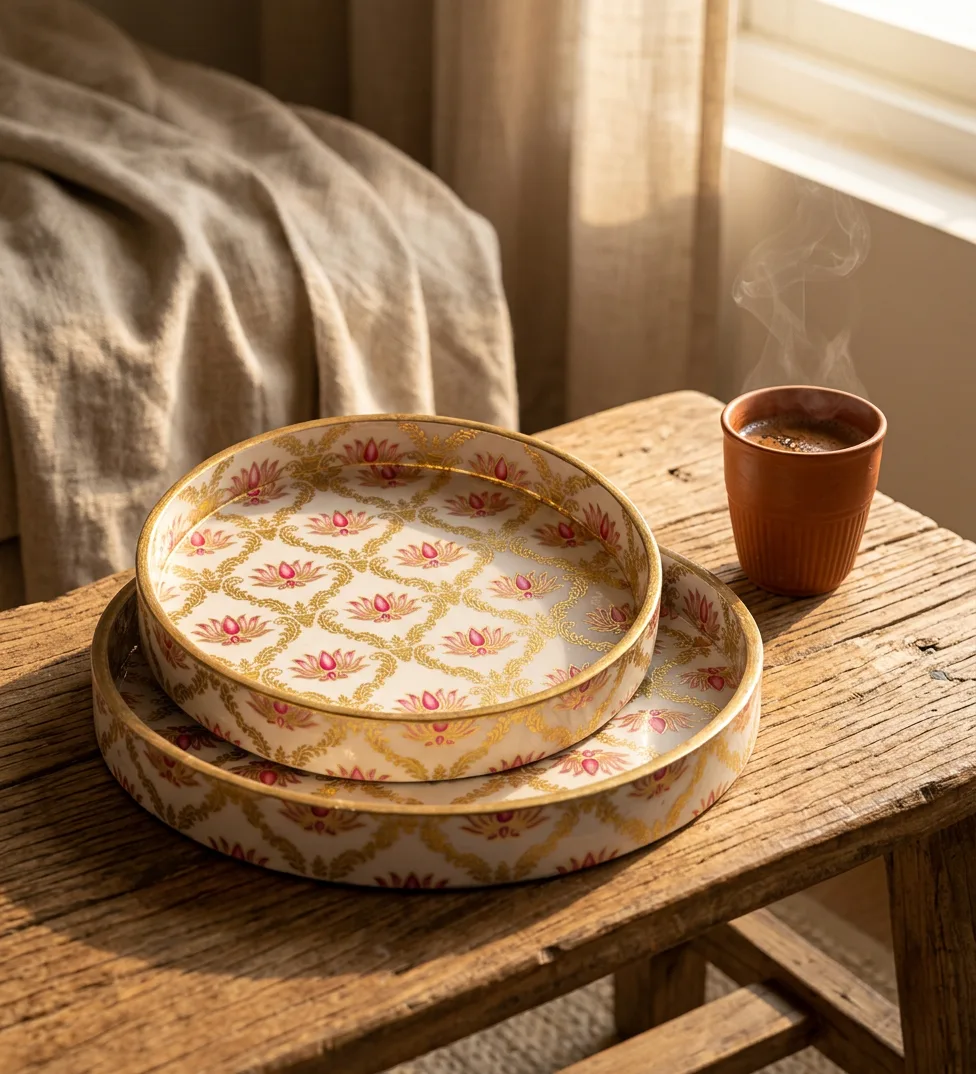 2 PC Tray Set (SMRN) in Padma design