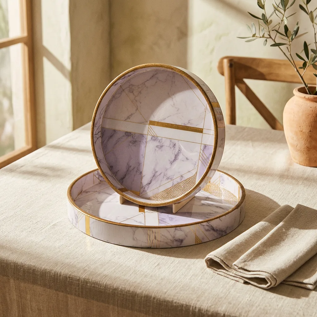 2 PC Tray Set (SMRN) in Makrana design