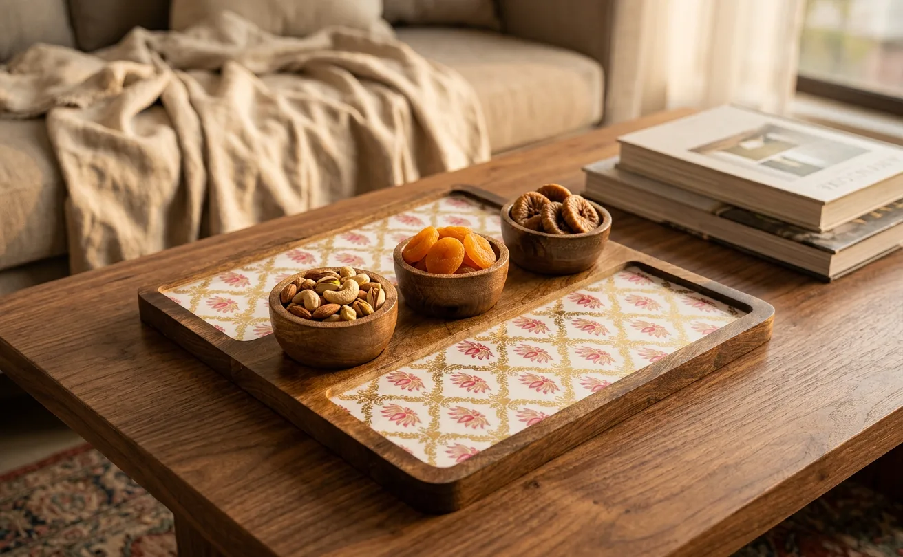 3 Bowl Platter (SQ) in Firozi design