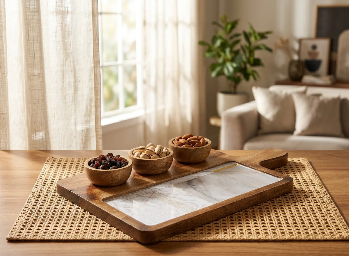 3 Bowl Platter in Makrana design