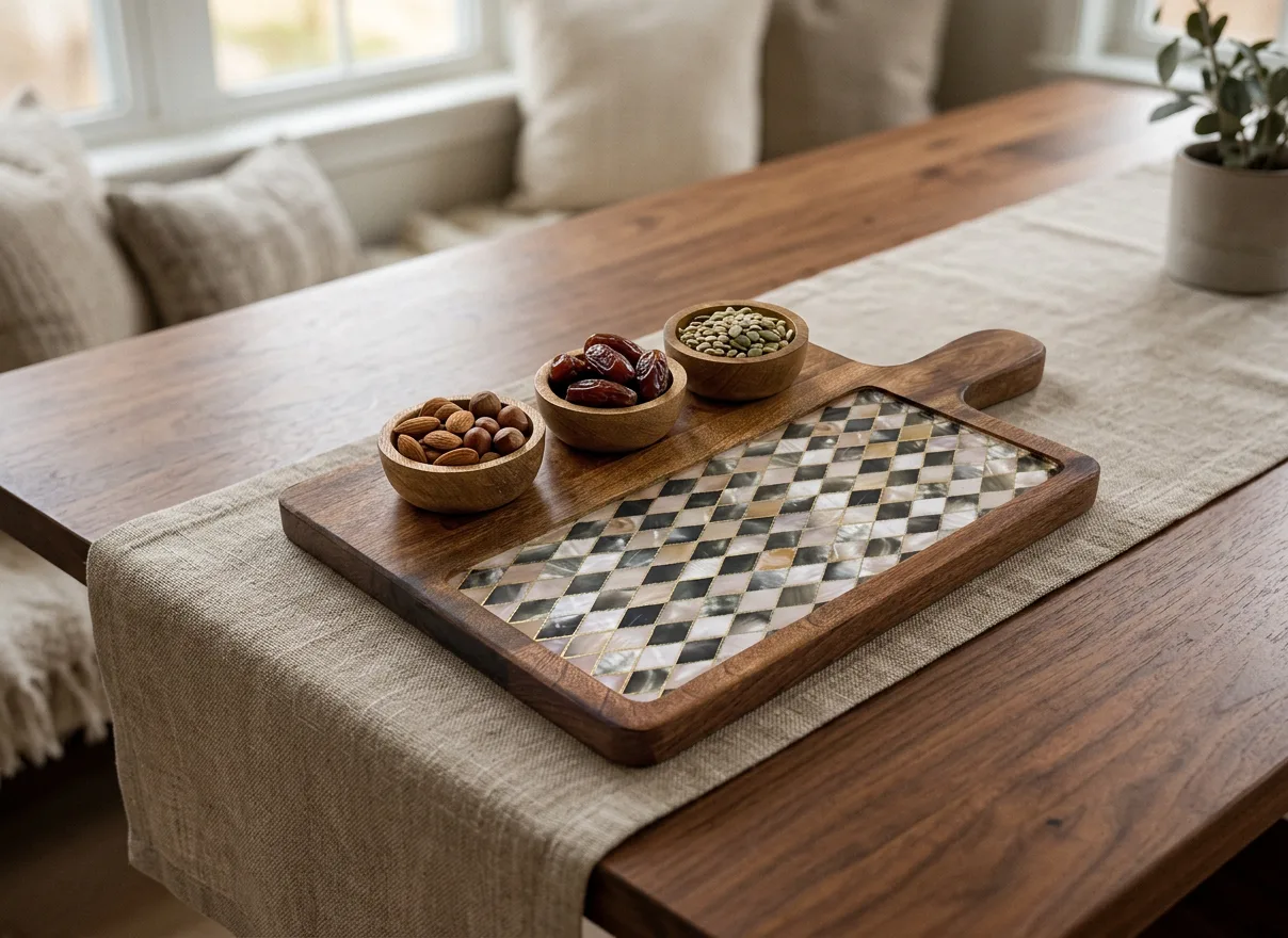 3 Bowl Platter in Sadaf design
