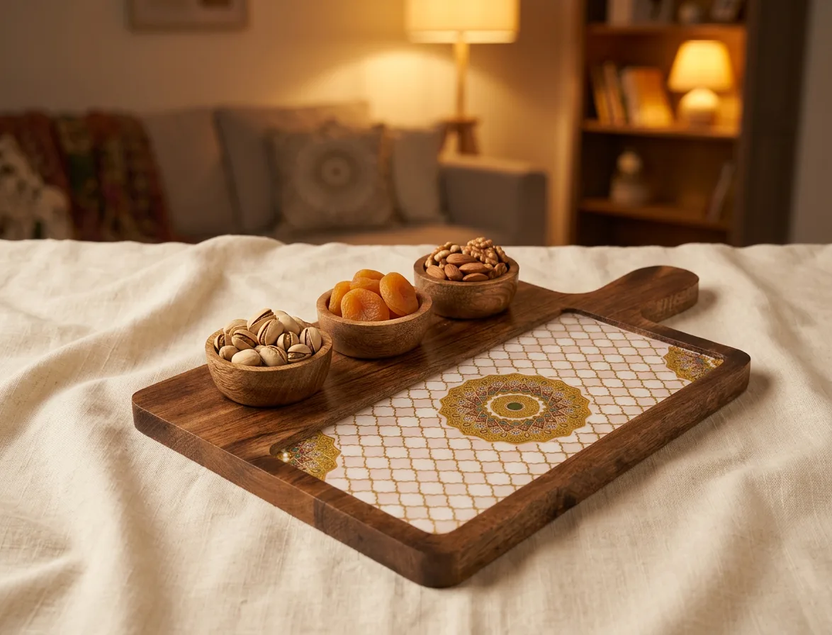 3 Bowl Platter in Surya Chakra design