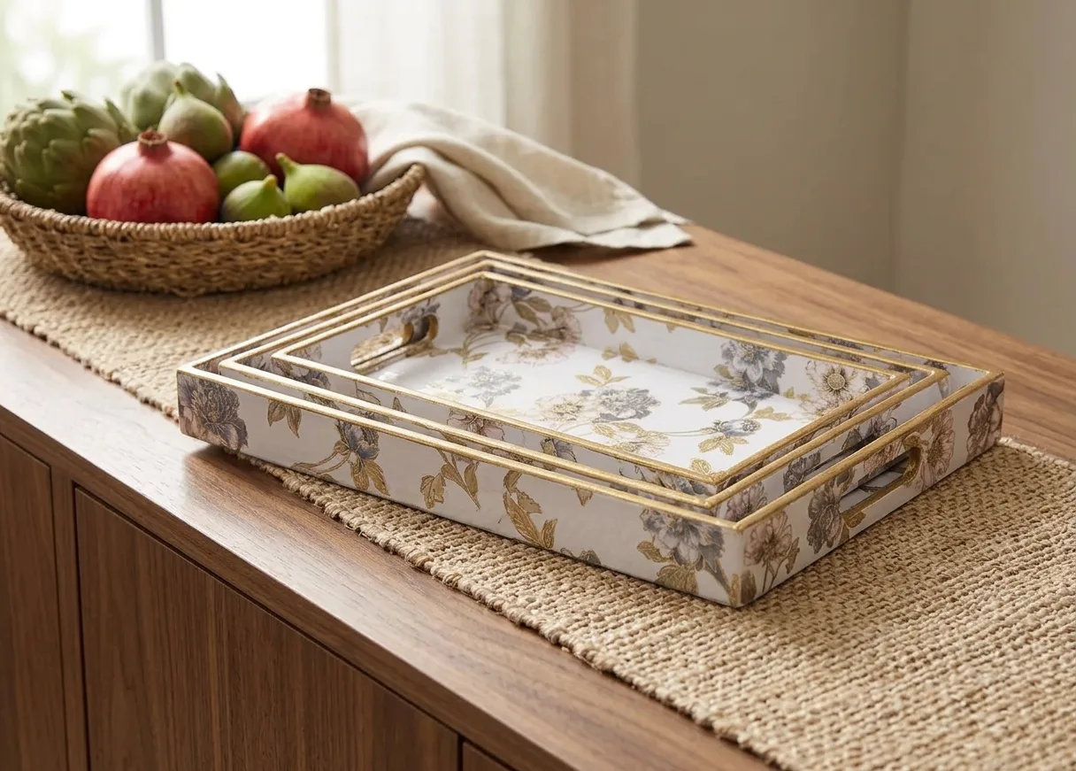 3 PC Tray Set 16x10" in Nilofar design